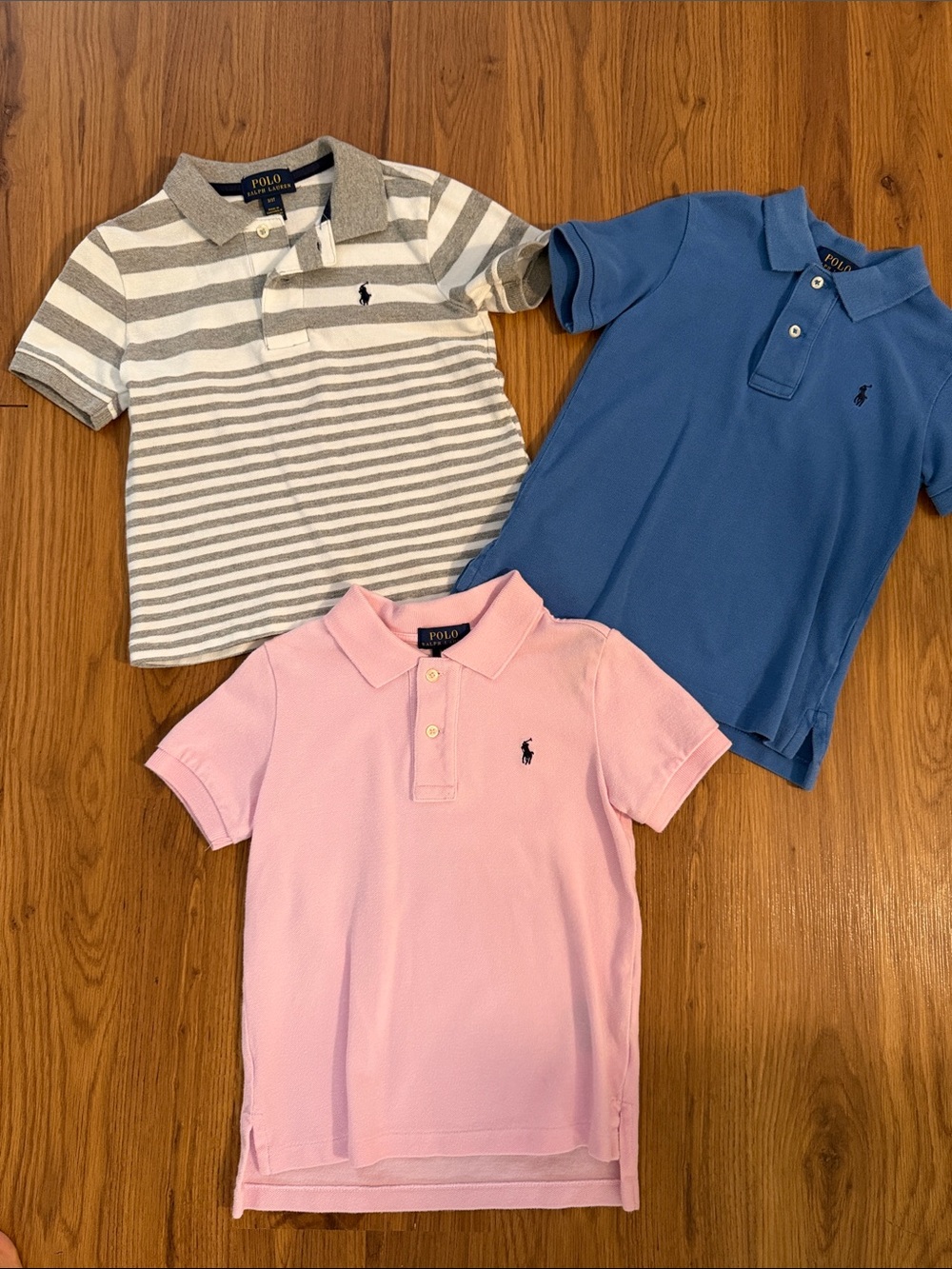 Bundle Polo by Ralph Lauren Boys Gray & White Striped Polo